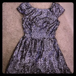 Beautiful Short Formal Silver Sequins